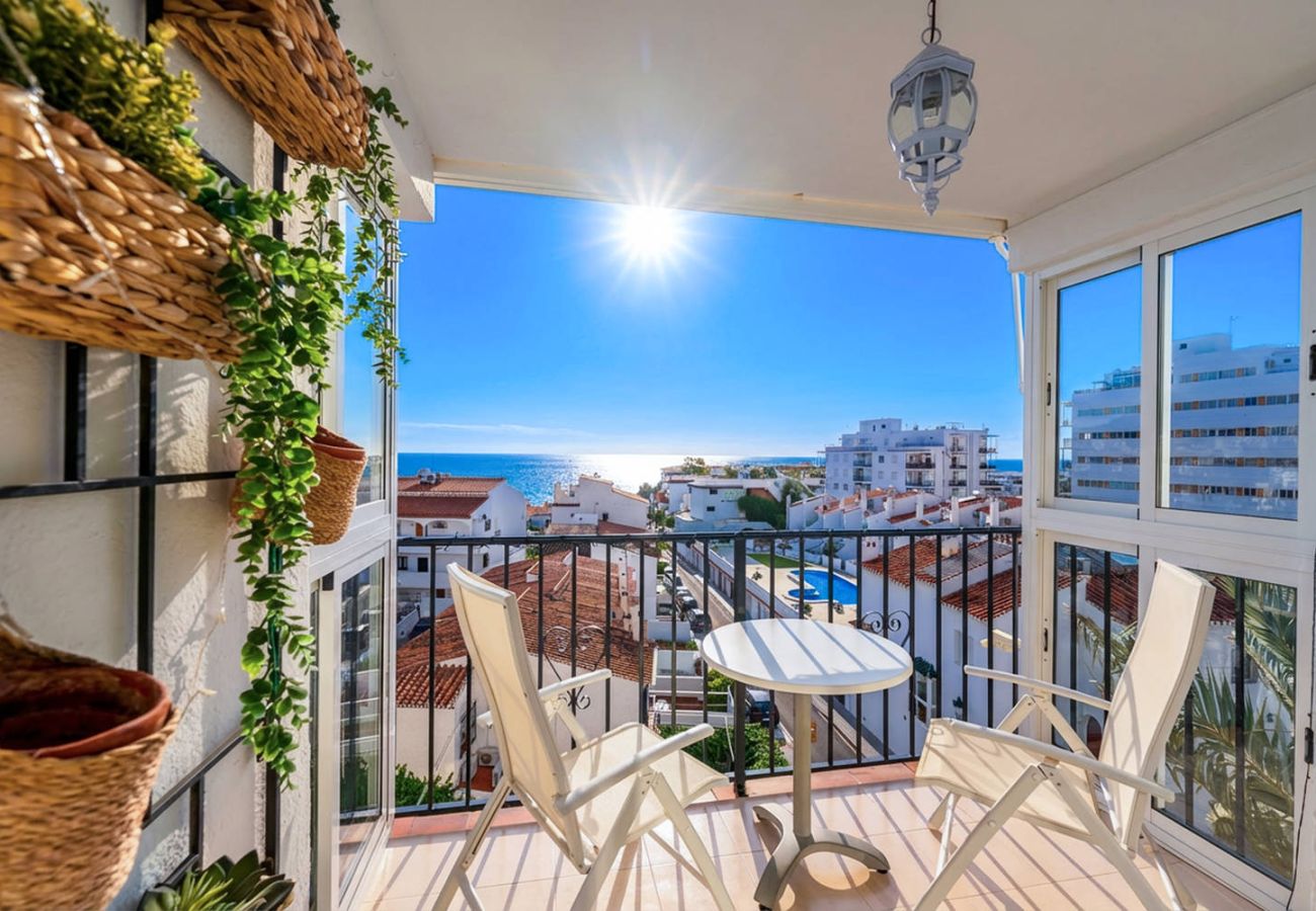 Terrasse avec vue sur la mer à l’appartement Miami 5 à Nerja
