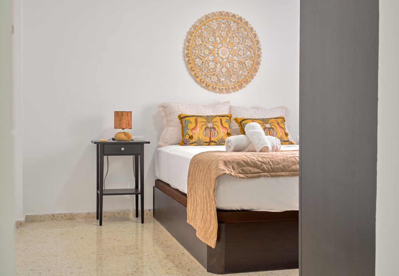 Chambre principale avec lit double dans l'appartement de vacances Tucuman 3.