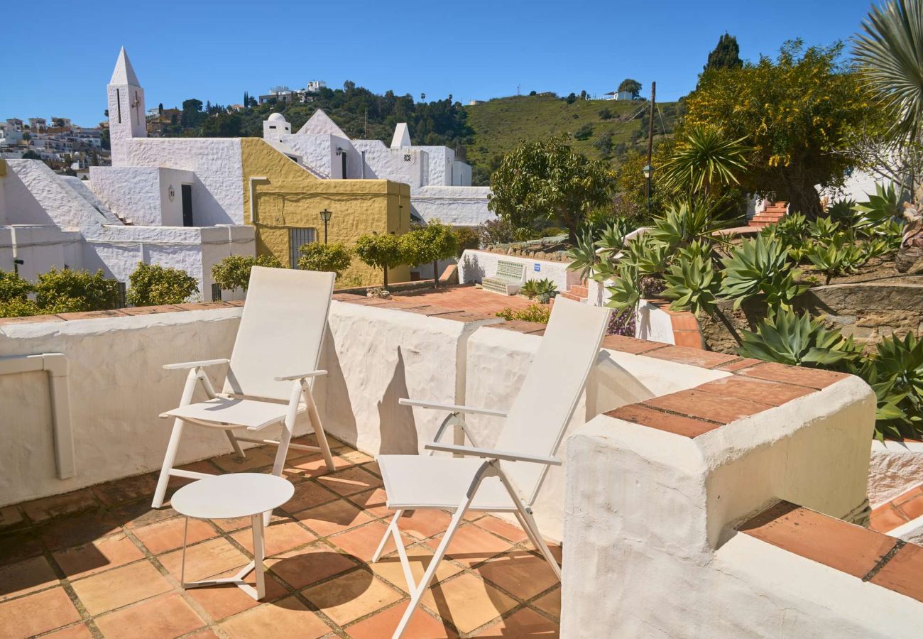 Maison mitoyenne à Nerja - Casablanca 9 : Duplex avec terrasses sur plusieurs niveaux, vue mer et coucher de soleil