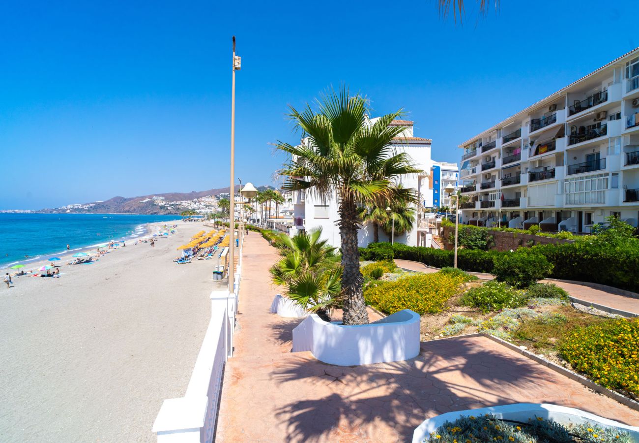 Vue de la plage de Torrecilla et des bâtiments adjacents à proximité de Arce 2 à Nerja.
